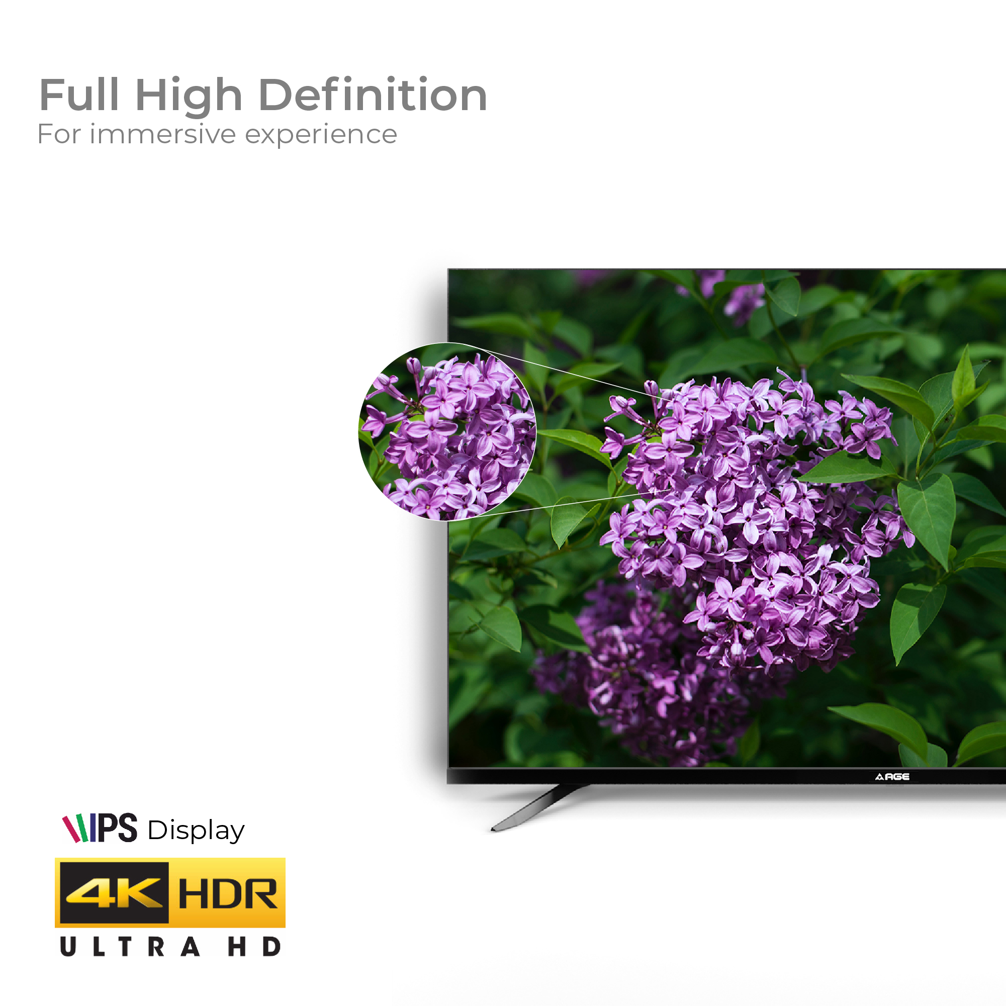 AGE 164 cm (65 inch) Ultra HD (4K) LED Smart Android TV with Certified Android TV, Chromecast Built-In, Voice Search Enabled Remote, Android 11.0, HDR 10, Ultra Slim body, Netflix, Hotstar, Amazon Prime (PRO 65 UHD VC)